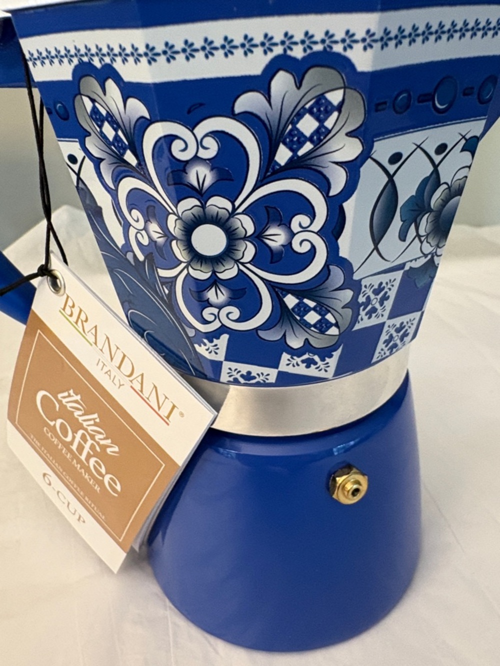 Brandani Italian Style Espresso/Moka Pot 6 Cup SicilianRed Carriage Design - Picture 2 of 9